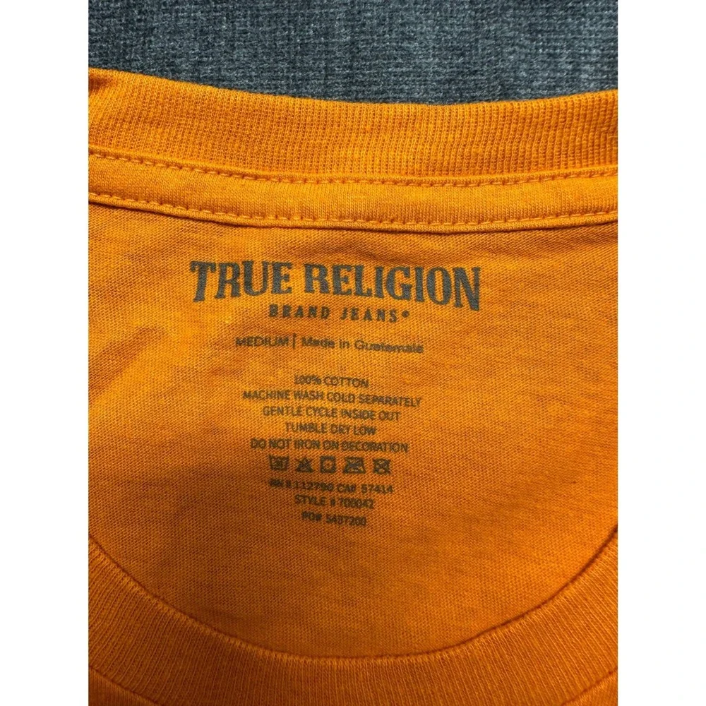 True Religion Mens Autumn Maple Orange Old Skool Buddha Graphic T-Shirt 700042 M